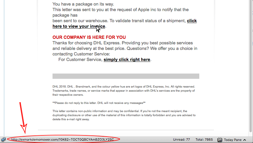 Email phishing link example